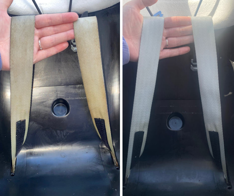 car seat strap stain removal clean